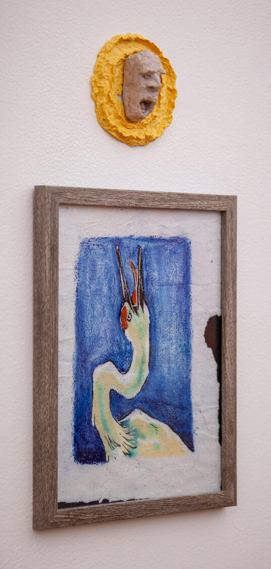 Crane & Face Sculpture 2024